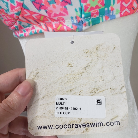 Coco Rave Nixie Bandeau Halter Bikini Top Sz. 32D - Picture 8 of 14